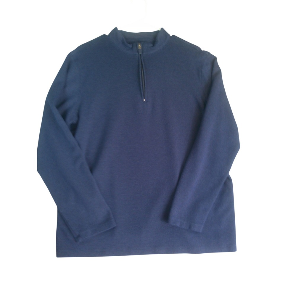 Mizzen+Main Men's Navy Blue Performance Quarter Zip Pullover Sweater Large